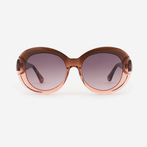 Cambered Round Acetate Unisex Sunglasses 21A8090